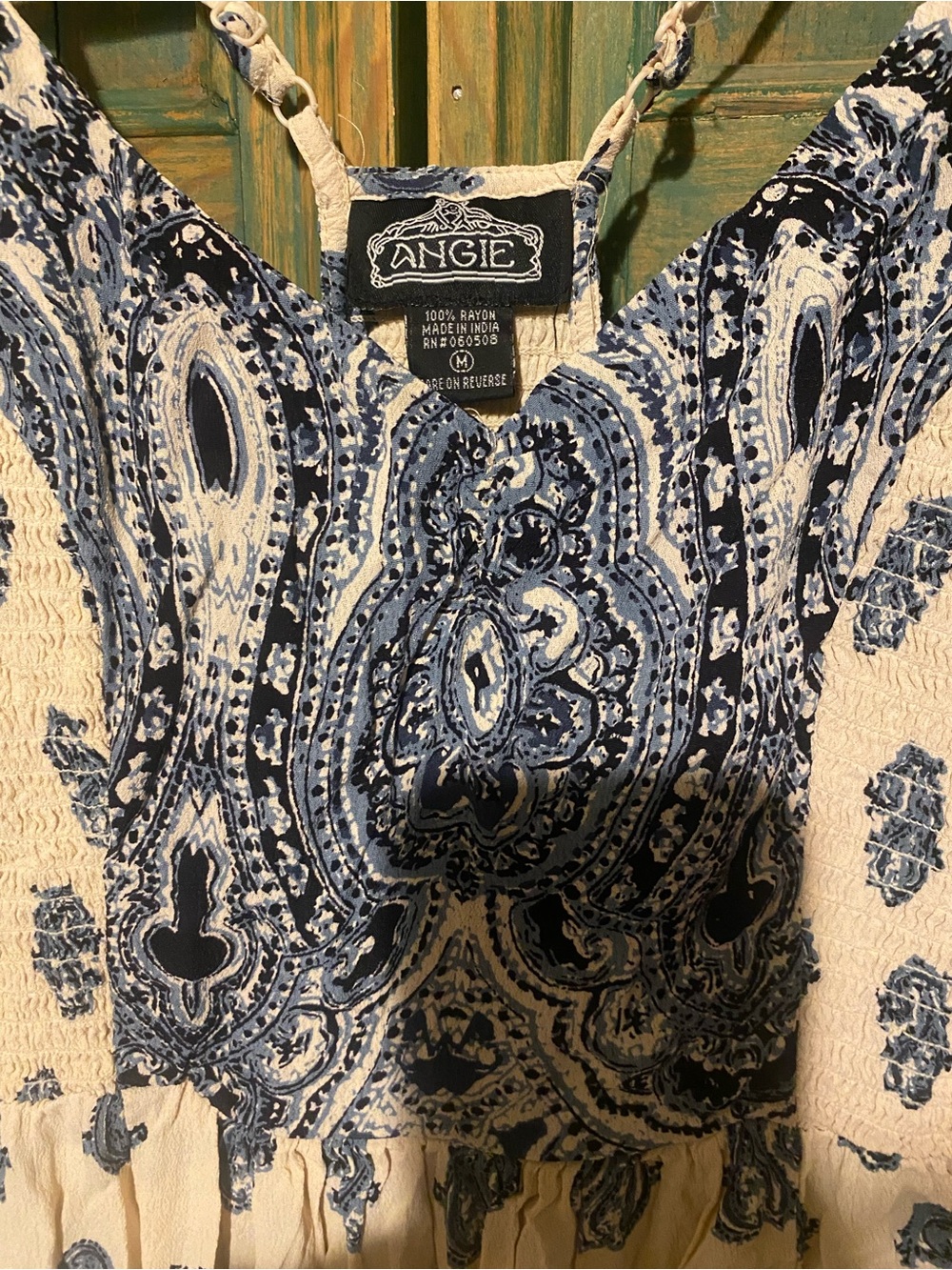 Angie Blue and White Paisley Maxi Dress - Picture 4 of 4